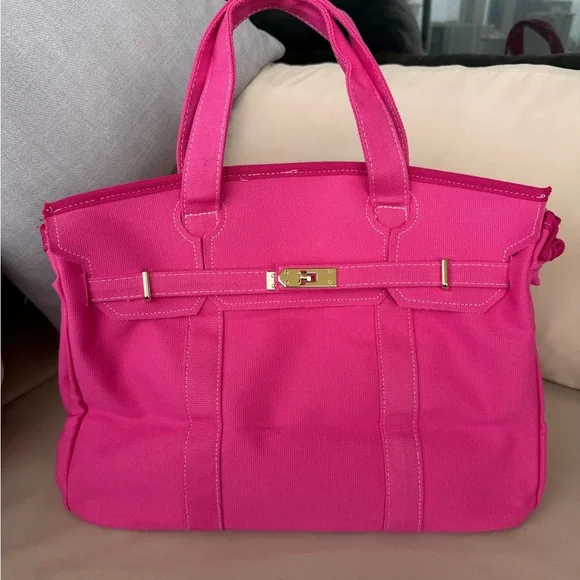 Boatkin Pink Canvas Tote Bag - Picture 4 of 5